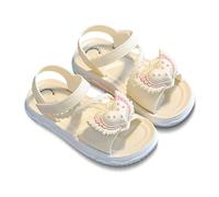 Sandales plates souples pour filles design tendance et confortable pour un usage quotidien et extérieur en saisons printemps été (Beige, 2-2.5Years)