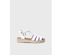 Espadrille Cuir Femme- Emma - Blanc, 38 EU