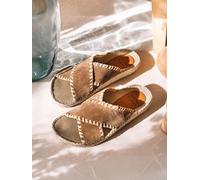 Sandales plates type BIO pour femme en croûte de cuir | BALI-SD 36