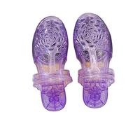 Sandales polyvalentes avec anneau d'orteil en cristal, en gelée, prêtes pour la piscine, à porter de différentes façons, ajourées, pour l'été (Purple #2, 36)