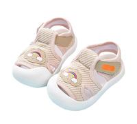 Sandales pour bébé en mousse souple et respirante avec sangle pour garçons et filles, baskets légères, décontractées, chaussures de sport mignonnes plates antidérapantes à bout fermé, beige, 9-12 mois