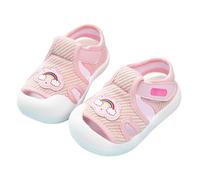 Sandales pour bébé en mousse souple et respirante avec sangle pour garçons et filles, baskets légères, décontractées, chaussures de sport mignonnes plates antidérapantes à bout fermé, rose, 6-9 mois