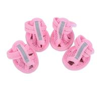 Sandales pour Chiens Respirantes et Antidérapantes Rose, Taille 1, 4pcs