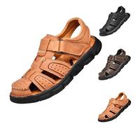 Sandales pour diabétiques pour homme - Sandales de vacances ergonomiques avec sangles réglables - Coupe plus large - Coussin épais pour les voyages - Bout fermé - Marche, kaki, 41 EU