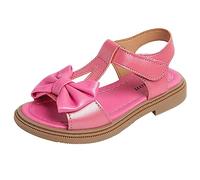 Sandales pour enfants et filles - Bout ouvert - Sangle de cheville - Chaussures de mariage pour tout-petit - Bowknot - Princesse - Éléphant, Rose, 31.5 EU