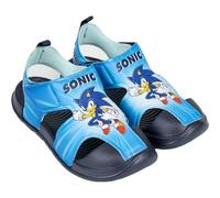Sandales pour enfants Sonic - Taille 28 - Fabriquées en polyester - Semelle en caoutchouc EVA - Sandales pour enfants - Imprimé Sonic - Produit Original Fabriqué en Espagne