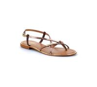 Les Tropéziennes - Sandales pour femme Monaco en cuir à entre-doigts Beige 36