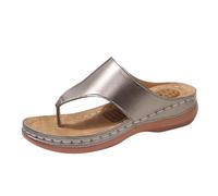 Sandales pour femme avec design bloc de couleur, talon oblique, semelle épaisse pour les grandes tailles, chaussures de loisirs idéales pour les journées chaudes