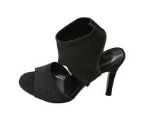 Sandales pour femme avec talon - Chaussures à lacets - Bottes hautes - Bouche de poisson - Talon bloc de sept centimètres - Élégantes - Légères et aérées - Chaussures d'été confortables - Chaussures