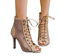 Sandales pour femme avec talon, escarpins, sandales de danse, talons hauts, bout ouvert, en satin, slingback avec sangle de cheville, sandales d'été élégantes, pour fête, bal de fin d'année, sandales