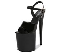 Sandales pour Femmes 20 cm Talons Hauts Sexy Strip-teaseuse scène Performance pôle Danse Talons Hauts discothèque fête Danse Talons Hauts Grande Taille Unisexe,Noir,37 EU