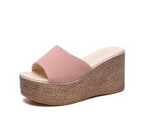 Sandales pour Femmes Décontractées D'été Wedge Peep Toe Talon Haut Plate-Forme Mules Sandales Antidérapantes Confortable Chaussures Compensées