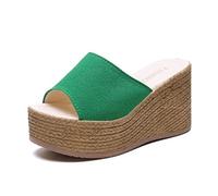 Sandales pour Femmes Décontractées D'été Wedge Peep Toe Talon Haut Plate-Forme Mules Sandales Antidérapantes Confortable Chaussures Compensées