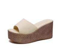 Sandales pour Femmes Décontractées D'été Wedge Peep Toe Talon Haut Plate-Forme Mules Sandales Antidérapantes Confortable Chaussures Compensées