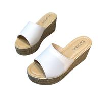 Sandales pour Femmes Décontractées D'été Wedge Peep Toe Talon Haut Plate-Forme Mules Sandales Antidérapantes Confortable Chaussures Compensées