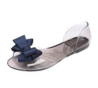 Sandales pour femmes design décontracté Bottes Mi-mollet Noir Big Beach Jelly Toe chaussures d'été femmes sandales poisson floral ouvert sur la bouche pour Chaussures Soldes (Blue, 36)