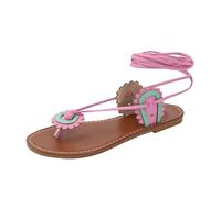 Sandales pour femmes design décontracté Sabots Été Infirmier Nouvelles sandales à fleurs à lanières pour femmes européennes et tongs et pantoufles de plage légères Compensées Plateforme(Brown, 40)