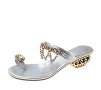 Sandales pour Femmes Flops Diamants glisses Femmes Simples Cristaux de Peep caisses fringues refroidisseurs de ganters Sandales Chaussures élégantes 7.5