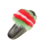 Sandales pour Femmes Imitation Imitation Fox Slippers Slides Foules Femelles Flip Flip Flops Casual Sandales Fluffy Shoes3,6