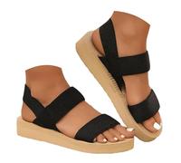 Sandales pour Femmes Sandale Orthopedique Sandales Compensées Bout Ouvert Espadrilles Femme Chaussures Femme Confort Sandale Orthopedique Été À Bride Réglable Autour De La Cheville (D-B, 40)