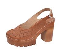 Sandales Pour Femmes Sandales Bout Ouvert Chaussures Femme Compensées Chaussons De Plage Sandale Sandale Femme Noire De Douche Plates Bout Ouvert Décor Cristal Légères Décontractées (C-Brown, 39)
