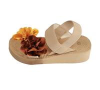 Sandales Pour Femmes Sandales Bout Ouvert Chaussures Femme Compensées Chaussons De Plage Sandale Sandale Plage Femme Orthopédique Été Confortables Modèles Décontractés Quotidien (Yellow-C, 41)