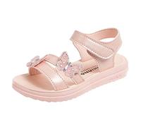 Sandales pour fille - 2025 - Chaussures pieds nus - Sandales d'été respirantes - Chaussures d'été pour enfants - Chaussures de plage - Sandales d'extérieur en cuir - Chaussures de bain confortables et