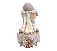 Sandales pour fille 2026 - Printemps - Édition coréenne - Petite, moyenne et grande princesse - Chaussures simples décontractées - Pour l'été - Confortables - Paillettes, or, 24 EU