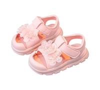 Sandales pour fille 2026 - Sandales à talons fermés, pour mariage, fête, chaussures à paillettes, nœud pour l'été - Chaussures d'été décontractées noires, Rose, 21 EU