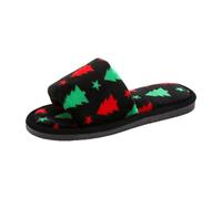 Sandales pour fille 34/35 en peluche avec bout en coton, fond plat, chaud, pour l'intérieur, antidérapant, pour la maison, pantoufles chauffées par, Noir 8, 41 EU