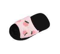 Sandales pour fille 34/35 en peluche avec bout en coton, fond plat, chaud, pour l'intérieur, antidérapant, pour la maison, pantoufles chauffées par, Rose 5, 39 EU