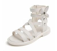 Sandales pour fille - Strass - Style romain - Édition coréenne - Semelle souple - Chaussures de princesse tendance - Antidérapantes - Pour bébé, beige, 31 EU