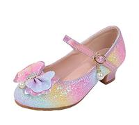 Sandales pour filles Open Toe Chaussures pour enfants Chaussures de princesse plates à la mode Bowknot Perle Enfants Semelle Souple Petites Chaussures en Cuir Bébé Chaussures en Cristal Rainbow Tongs