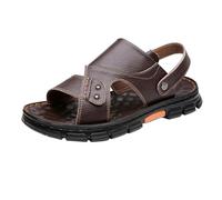 Sandales pour homme à bout ouvert, pantoufles en cuir, sandales d'été à bride arrière, chaussures pour homme, pantoufles de marche pour homme, pantoufles pieds nus pour homme, sandales de marche