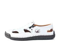 Sandales pour homme Cuir authentique Semelle antidérapante et cordon de serrage réglable Plates, fermées l'arrière, ouvertes sur le côté style mules Activités sportives extérieures légantes décontract