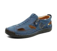 Sandales pour homme Cuir authentique Style Mules avec Bout Fermé Multi-lanières, plates, ouvert, boucle tendance, minimalistes Activités extérieures Imperméables et orthopédiques Adaptées l'été 2025