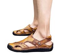 Sandales pour homme En cuir et maille Semelle antidérapante cordon de serrage réglable Bout fermé style mule Activités sportives extérieures Idéal Usage Quotidien té Adaptées l'été 2025