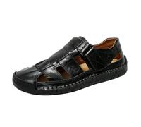 Sandales pour homme En cuir et maille Semelle antidérapante cordon de serrage réglable Bout fermé style mule Activités sportives extérieures Idéal Usage Quotidien té Plage, sentiers d'été
