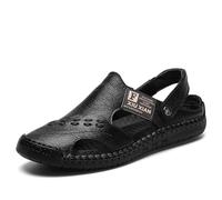 Sandales pour homme en Cuir Léger Décontractées Plates, fermées l'arrière, ouvertes sur le côté et style mules Activités extérieures Plage, bain trekking Adaptées l'été 2025