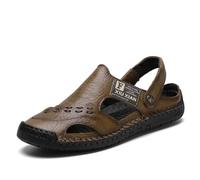 Sandales pour homme en Cuir Léger Décontractées Plates, fermées l'arrière, ouvertes sur le côté et style mules Activités extérieures Plage, bain trekking Adaptées l'été 2025