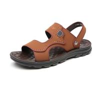 Sandales pour homme en Cuir Léger Semelle antidérapante et cordon de serrage réglable Support Orthopedique Activités plein air Imperméables orthopédiques Décontractées Confortables
