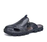 Sandales pour homme en Cuir Léger Style Mules avec Bout Fermé Multi-lanières, plates, ouvert, boucle tendance, minimalistes Activités plein air Randonnée et Marche Streetwear looks quotidiens