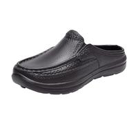 Sandales Pour Hommes, Hommes Sandales À La Mode Nouveau Modèle Couleur Unie Été Décontractémi Glisser Fond Plat Confortable Antidérapant Sans Lacet Chaussures Décontractées (Brown 43)
