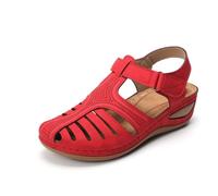 Sandales Premium Pour Femmes Chaussures De Plage Elles Compensées Rouge 38