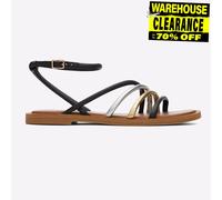 Toms Willa Femmes Cuir Mode Robe Plat Décontracté Tous les Jours Sandales Noir