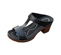 Sandales RandonnéE Femme,Sandales Tendance à DéCoupes LatéRales Talon Compensé Effet Pierre Confortables Et Faciles à Enfiler IdéAles pour L'éTé