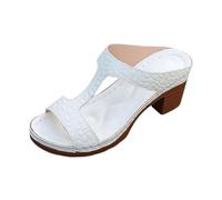 Sandales RandonnéE Femme,Sandales Tendance à DéCoupes LatéRales Talon Compensé Effet Pierre Confortables Et Faciles à Enfiler IdéAles pour L'éTé