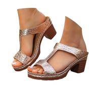 Sandales RandonnéE Femme,Sandales Tendance à DéCoupes LatéRales Talon Compensé Effet Pierre Confortables Et Faciles à Enfiler IdéAles pour L'éTé