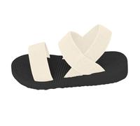 sandales reflexologie Sandales Femme Été Confortable Élastique Sangle Tricot Plateforme Sandale Respirantes Semelles Épaisses Compensées Chaussures Orthopédique Sandals Beige 40