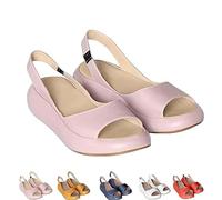 Sandales rembourrées pour femme, chaussures orthopédiques légères et confortables à enfiler, sandales respirantes à bout ouvert pour un usage quotidien, rose, 40 EU